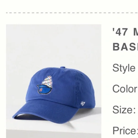 47 MLB ICE CREAM BASEBALL CAP from
Anthro METS - Picture 2 of 2